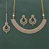 Antique Pearl Necklace Set With Mehndi Plating