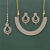 Antique Pearl Necklace Set With Mehndi Plating