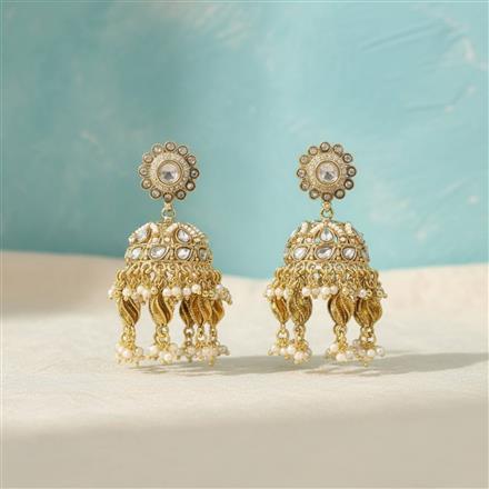 Antique Kashmiri Jhumki With Gold Plating