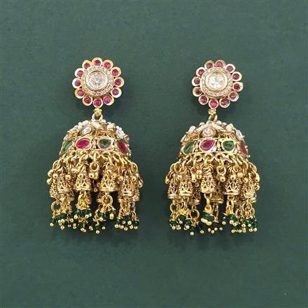 Antique Kashmiri Jhumki With Gold Plating
