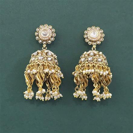 Antique Kashmiri Jhumki With Gold Plating