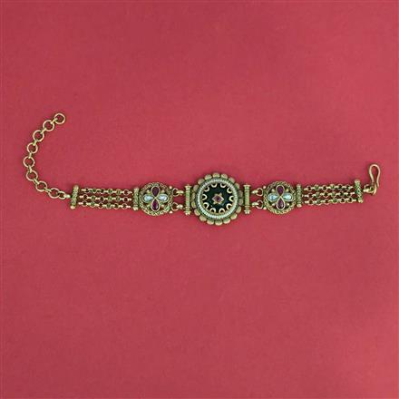 Antique Adjustable Bracelet With Matte Gold Plating