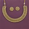 Antique Plain Gold Necklace Set With Gold Plating