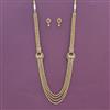 Antique Long Necklace Set With Matte Gold Plating