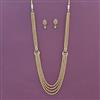 Antique Long Necklace Set With Matte Gold Plating