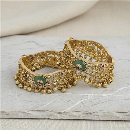 Antique Openable Bangles With Matte Gold Plating