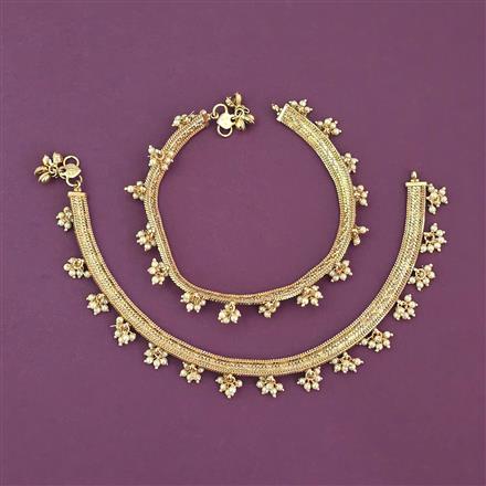 Antique Moti Payal With Gold Plating