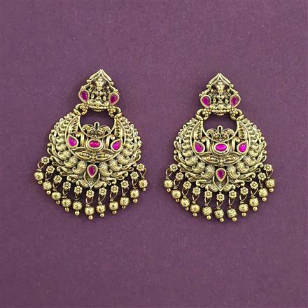 Antique Temple Earring With Matte Gold Plating