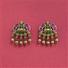 Antique Temple Earring With Matte Gold Plating