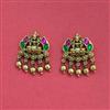 Antique Temple Earring With Matte Gold Plating