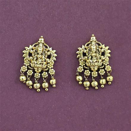 Antique South Indian Earring With Matte Gold Plating