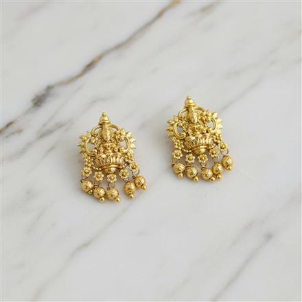 Antique South Indian Earring With Matte Gold Plating