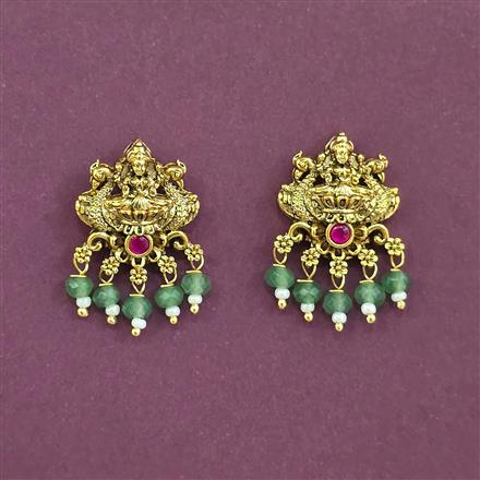 Antique Temple Earring With Matte Gold Plating