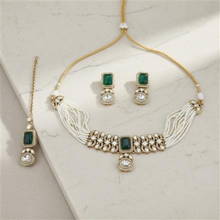 Antique Choker Necklace Set With Mehndi Plating