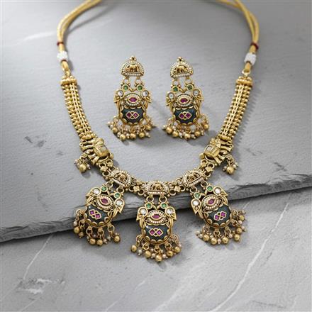 Antique Classic Necklace Set With Gold Plating