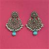 Antique Moti Earring With Mehndi Plating