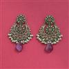 Antique Moti Earring With Mehndi Plating