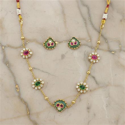 Antique Delicate Necklace Set With Gold Plating
