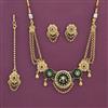 Antique Moti Necklace Set With Matte Gold Plating