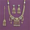 Antique Classic Necklace Set With Matte Gold Plating