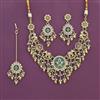 Antique Moti Necklace Set With Matte Gold Plating