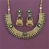 Antique Classic Necklace Set With Matte Gold Plating