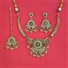 Antique Moti Necklace Set With Matte Gold Plating
