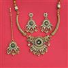 Antique Moti Necklace Set With Matte Gold Plating