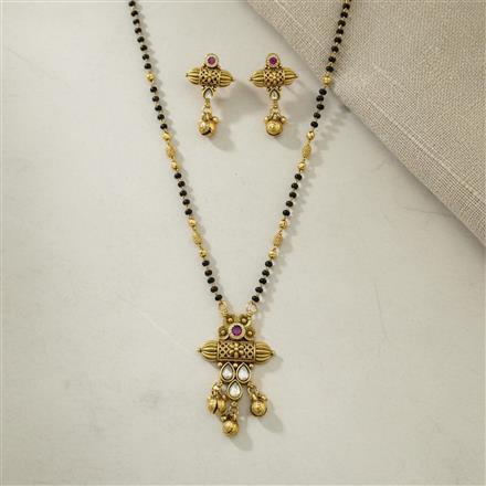 Antique Classic Mangalsutra With Matte Gold Plating