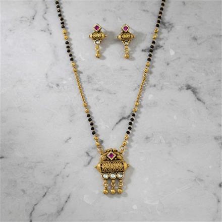Antique Classic Mangalsutra With Matte Gold Plating