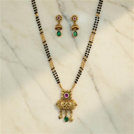 Antique Classic Mangalsutra With Matte Gold Plating