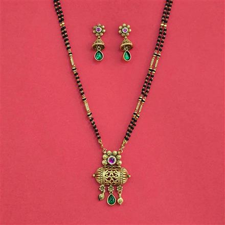 Antique Classic Mangalsutra With Matte Gold Plating