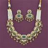 Antique Moti Necklace Set With Matte Gold Plating