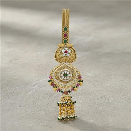 Antique Moti Jhuda With Matte Gold Plating