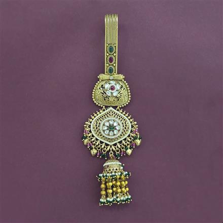 Antique Moti Jhuda With Matte Gold Plating