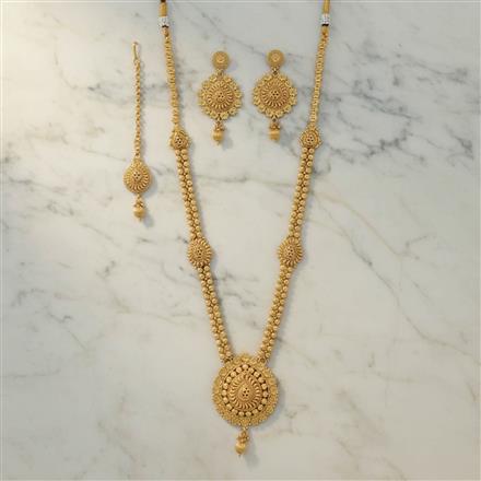 Antique Long Necklace Set With Gold Plating