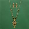 Antique Classic Pendant Set With Matte Gold Plating