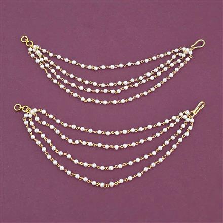 Antique Moti Ear Chain With Gold Plating