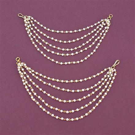 Antique Moti Ear Chain With Gold Plating