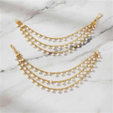 Antique Moti Ear Chain With Gold Plating