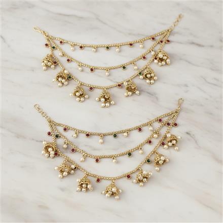 Antique Moti Ear Chain With Gold Plating