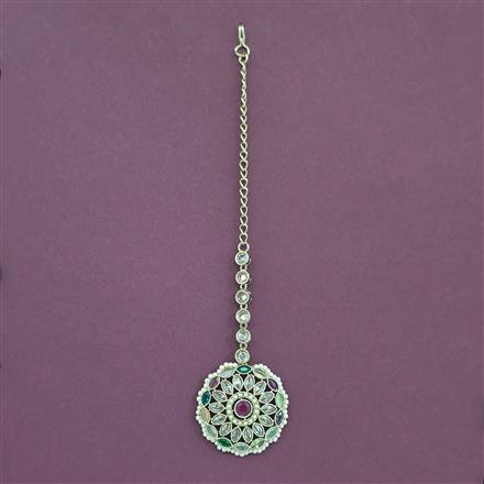 Antique Moti Tikka With Mehndi Plating