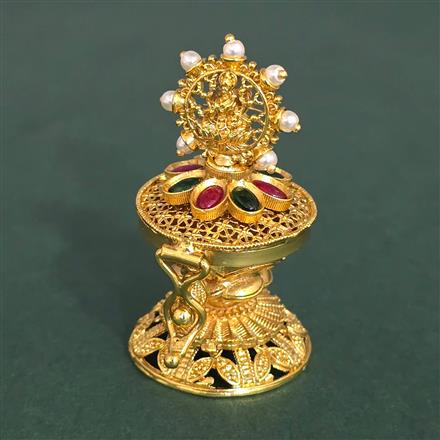 Antique South Indian Sindoor Box With Gold Plating