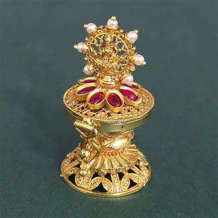 Antique South Indian Sindoor Box With Gold Plating