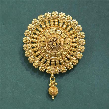 Antique Plain Gold Hair Brooch With Gold Plating