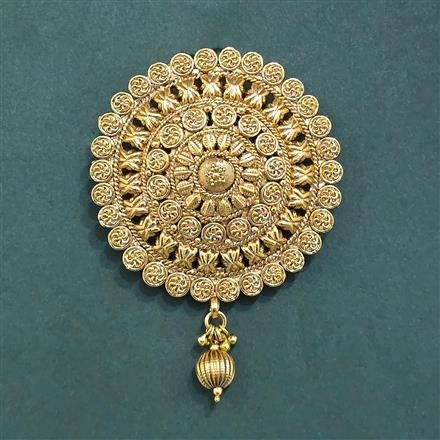 Antique Plain Gold Hair Brooch With Gold Plating
