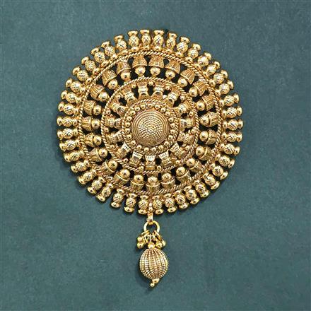 Antique Plain Gold Hair Brooch With Gold Plating