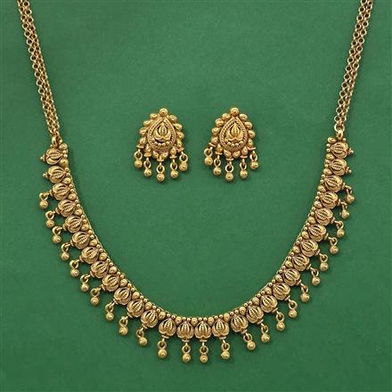 Antique Plain Matte Gold Necklace With Matte Gold Plating