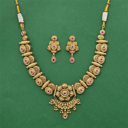 Antique Classic Necklace With Matte Gold Plating