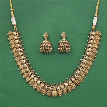 Antique Classic Necklace With Matte Gold Plating